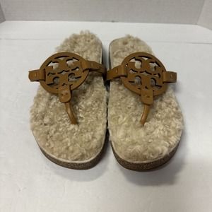 Tory Burch Sherpa Fur Slides Size 9 1/2M